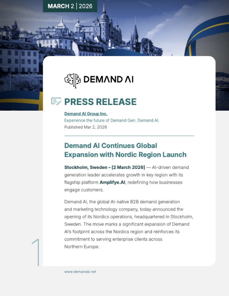 Demand AI Continues Global Expansion with Nordic Region Launch